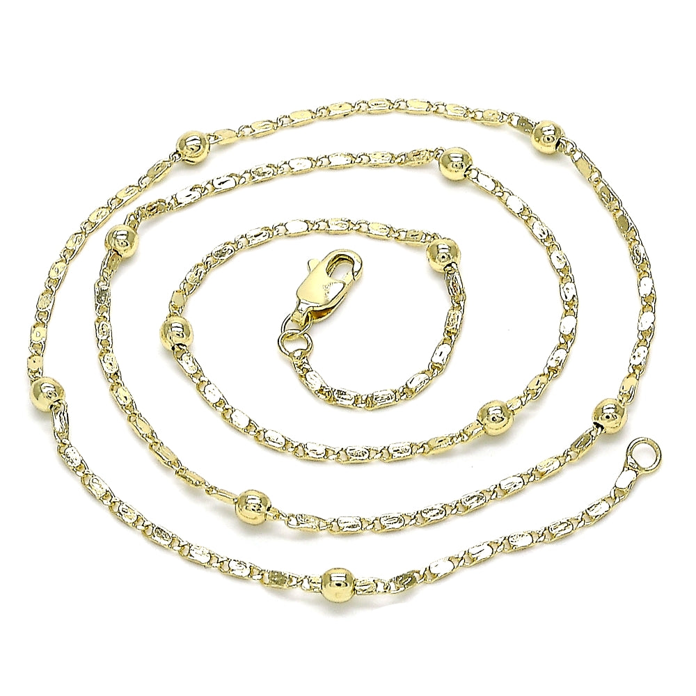Oro Laminado Basic Necklace, Gold Filled Style Polished, Golden Finish