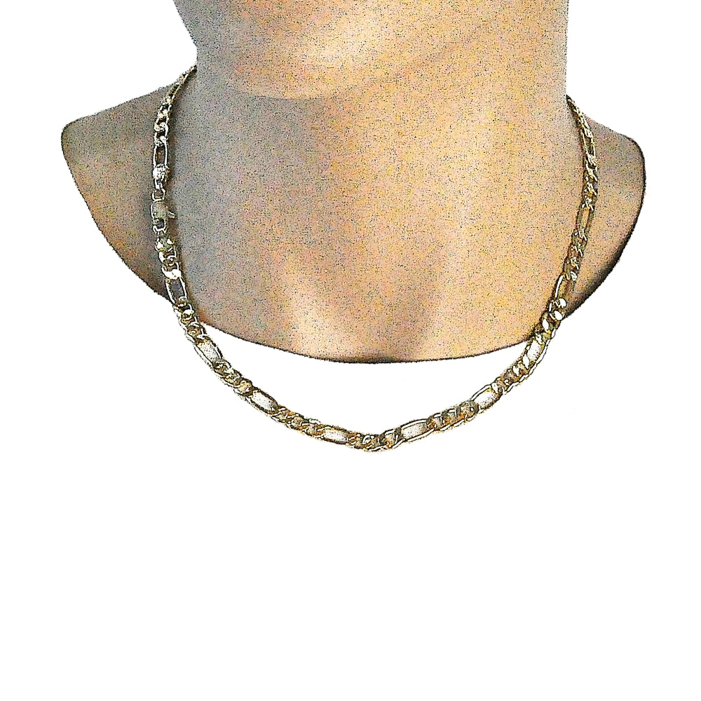 Oro Laminado Basic Necklace, Gold Filled Style Figaro Design, Polished, Golden Finish