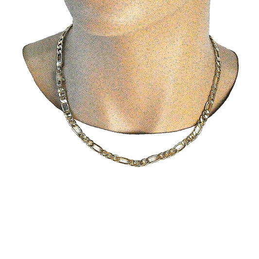 Oro Laminado Basic Necklace, Gold Filled Style Figaro Design, Polished, Golden Finish