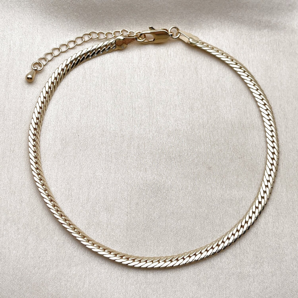Oro Laminado Basic Anklet, Gold Filled Style Polished, Golden Finish