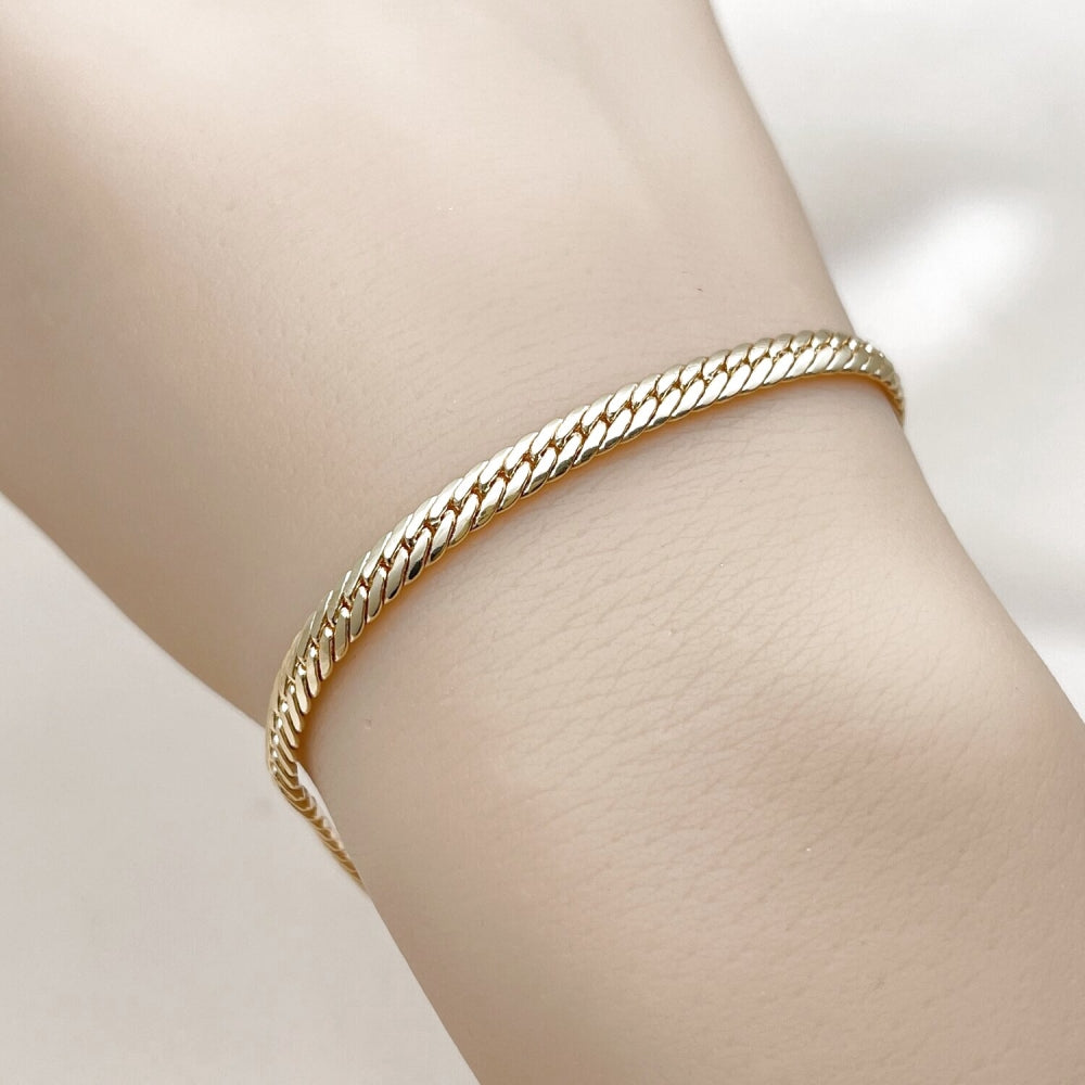 Oro Laminado Basic Bracelet, Gold Filled Style Polished, Golden Finish
