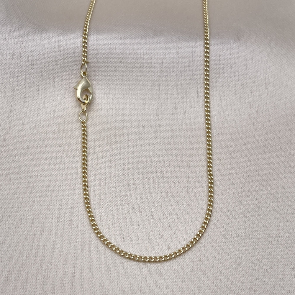 Oro Laminado Basic Necklace, Gold Filled Style Miami Cuban Design, Polished, Golden Finish