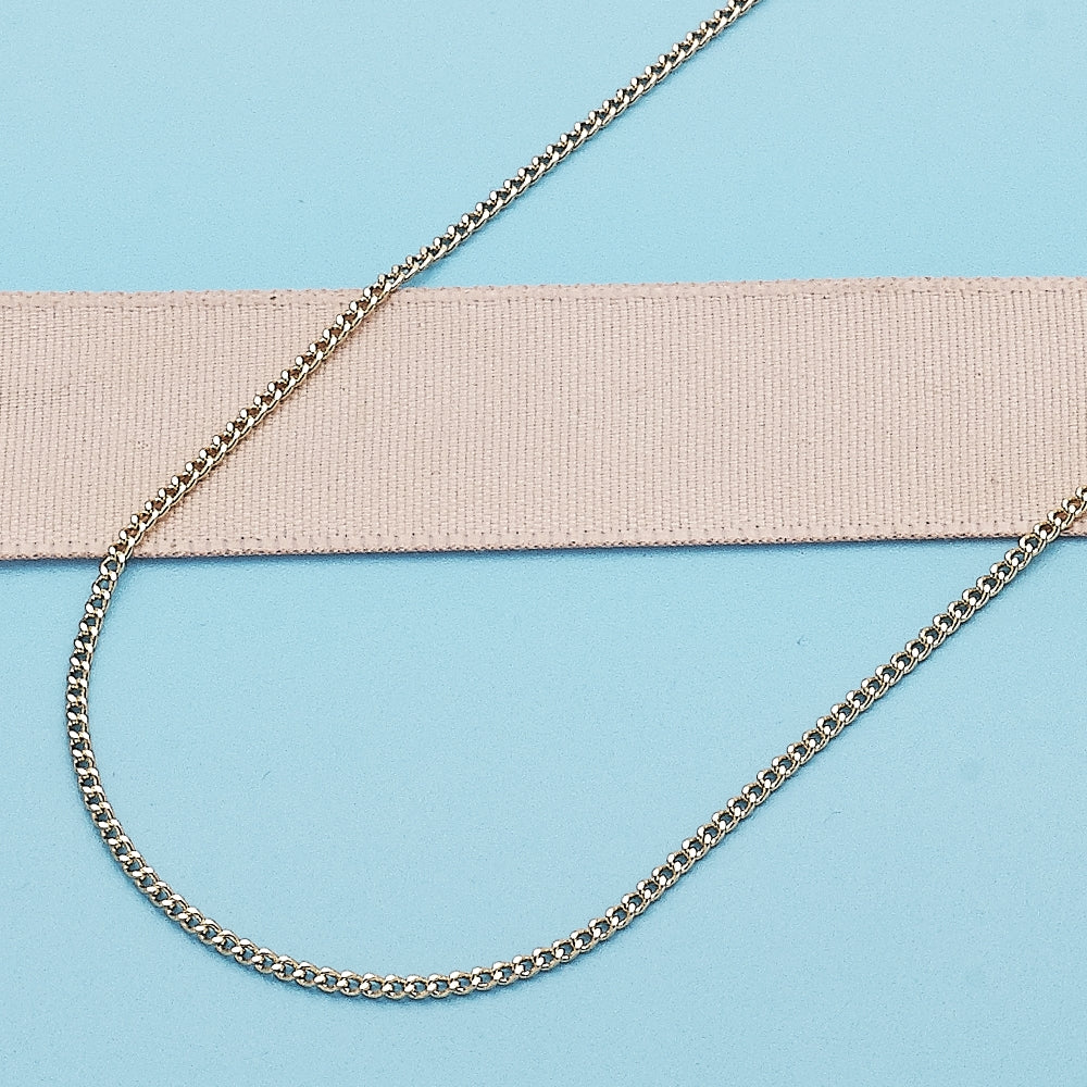 Oro Laminado Basic Necklace, Gold Filled Style Miami Cuban Design, Polished, Golden Finish