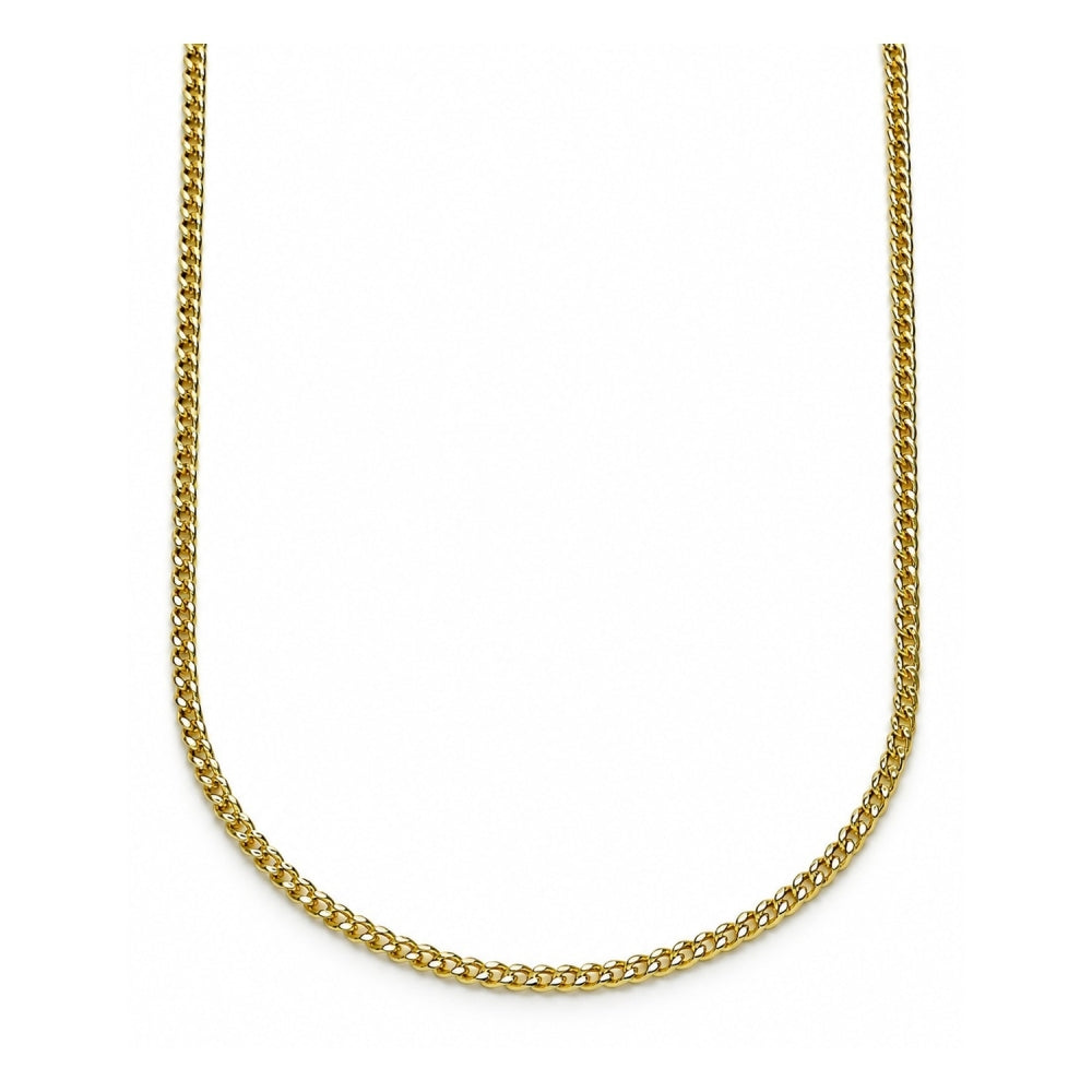 Oro Laminado Basic Necklace, Gold Filled Style Miami Cuban Design, Polished, Golden Finish