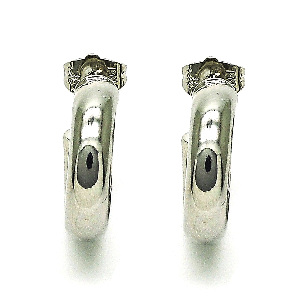 Oro Laminado Stud Earring, Gold Filled Style Polished, Rhodium Finish