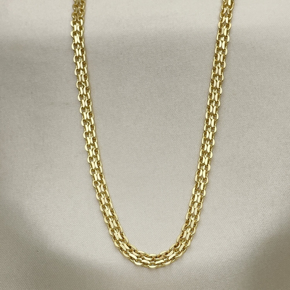 Oro Laminado Basic Necklace, Gold Filled Style Bismark Design, Polished, Golden Finish