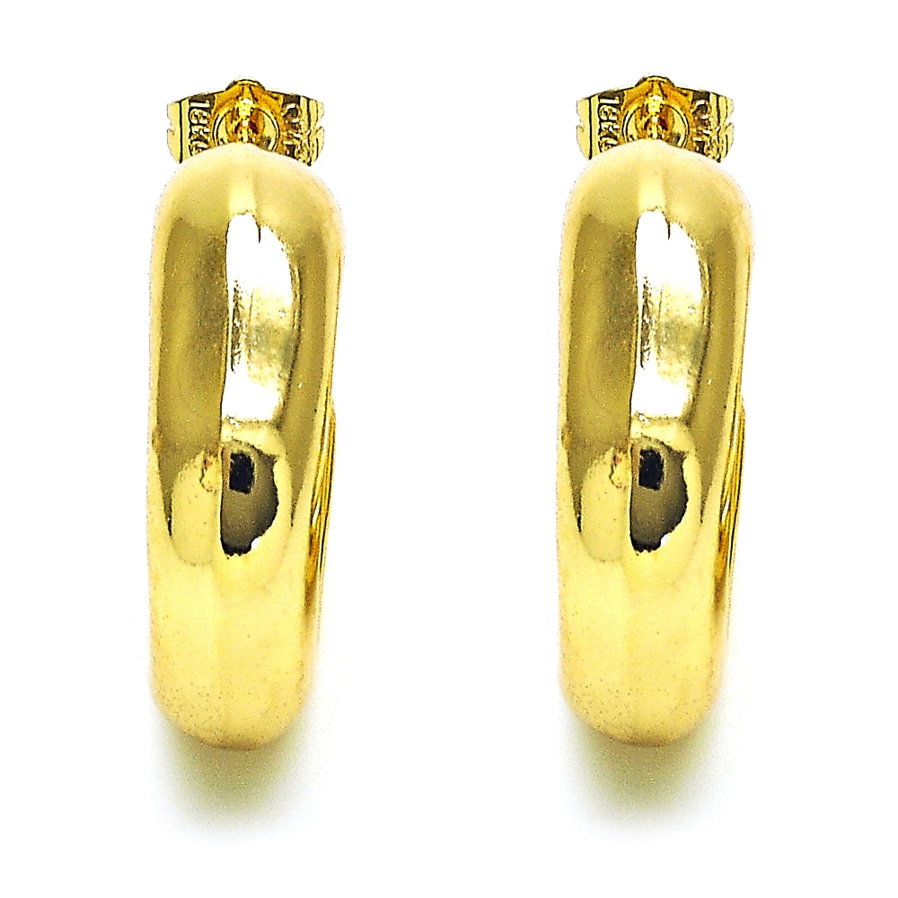 Oro Laminado Stud Earring, Gold Filled Style Hollow Design, Polished, Golden Finish