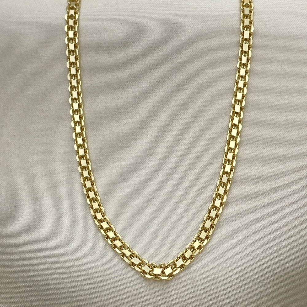 Oro Laminado Basic Necklace, Gold Filled Style Bismark Design, Polished, Golden Finish