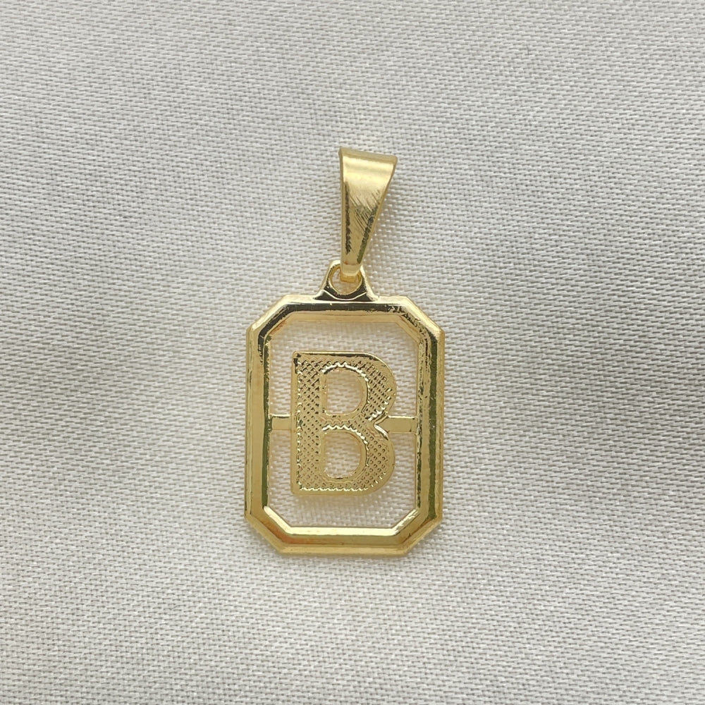 Oro Laminado Fancy Pendant, Gold Filled Style Initials Design, Polished, Golden Finish