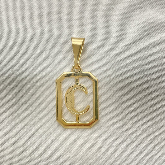 Oro Laminado Fancy Pendant, Gold Filled Style Initials Design, Polished, Golden Finish