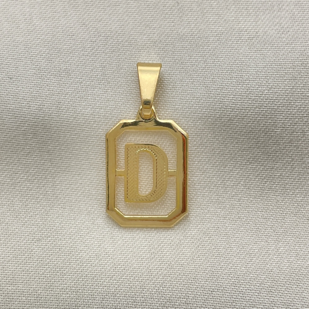 Oro Laminado Fancy Pendant, Gold Filled Style Initials Design, Polished, Golden Finish