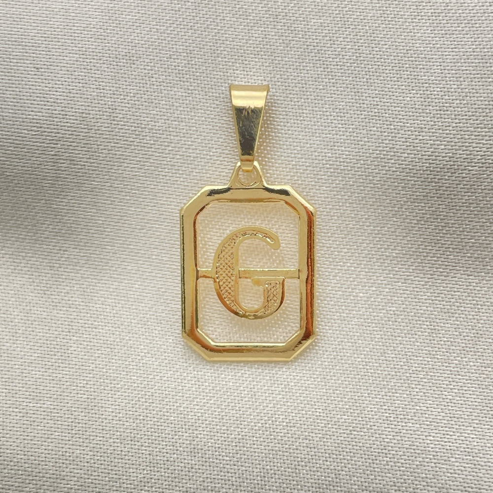 Oro Laminado Fancy Pendant, Gold Filled Style Initials Design, Polished, Golden Finish