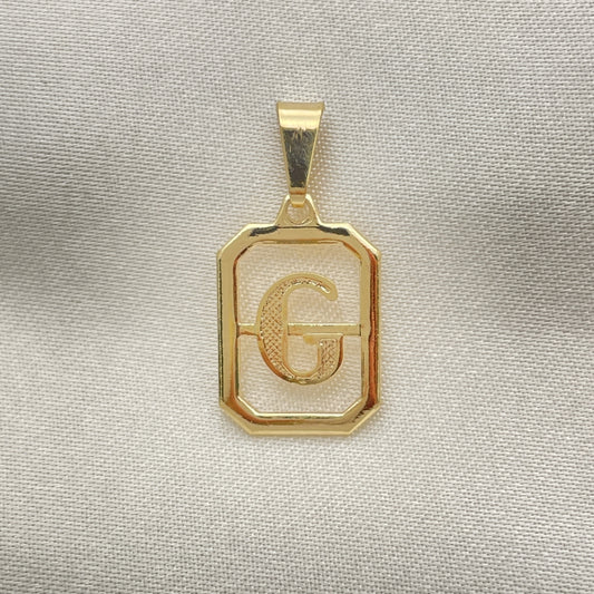 Oro Laminado Fancy Pendant, Gold Filled Style Initials Design, Polished, Golden Finish