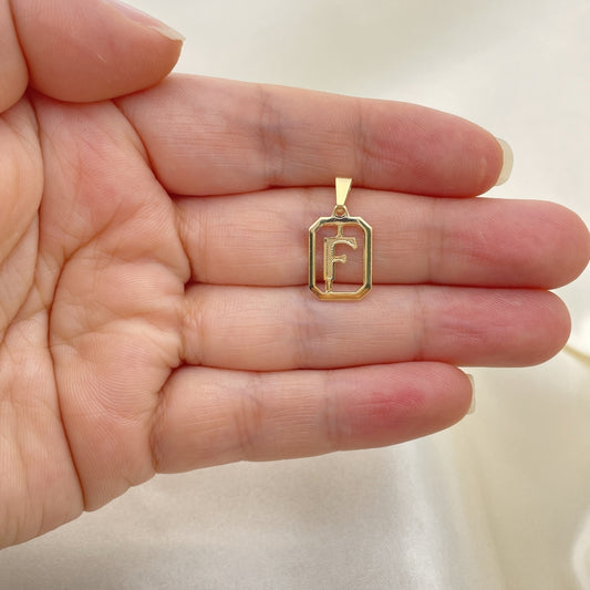 Oro Laminado Fancy Pendant, Gold Filled Style Initials Design, Polished, Golden Finish