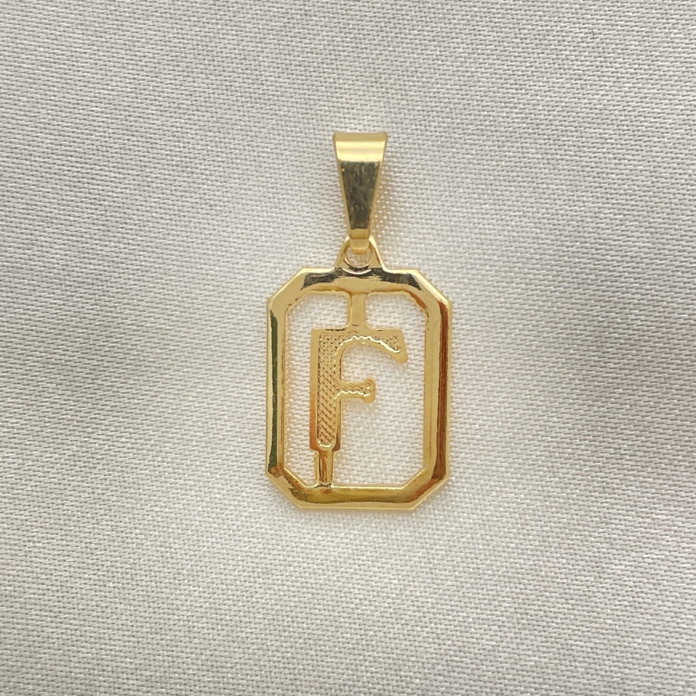 Oro Laminado Fancy Pendant, Gold Filled Style Initials Design, Polished, Golden Finish