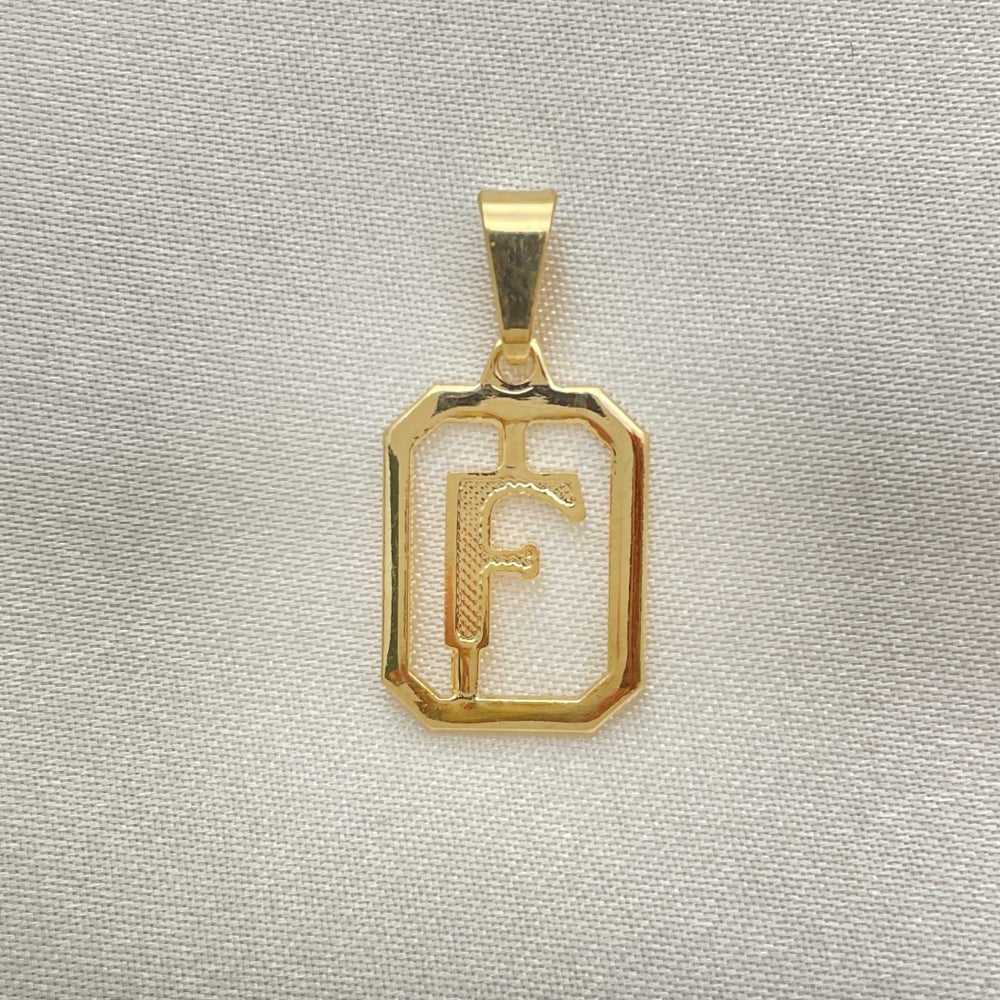 Oro Laminado Fancy Pendant, Gold Filled Style Initials Design, Polished, Golden Finish