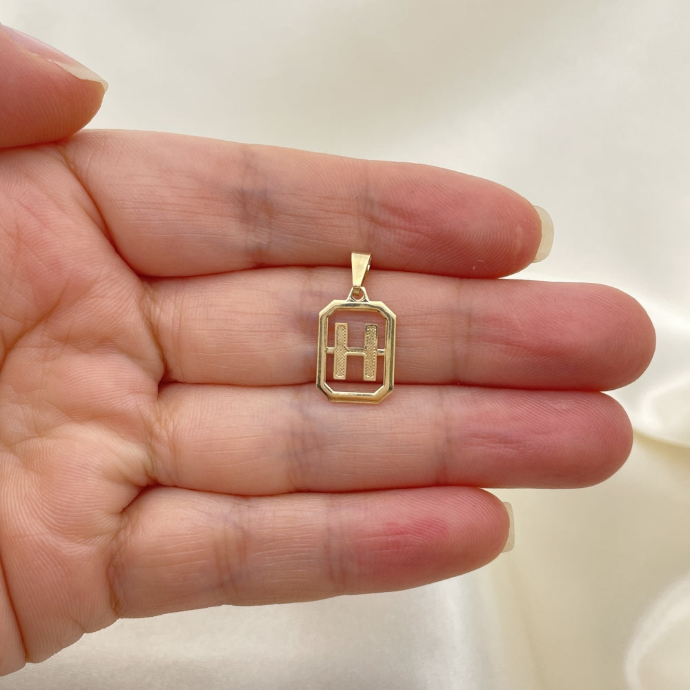 Oro Laminado Fancy Pendant, Gold Filled Style Initials Design, Polished, Golden Finish
