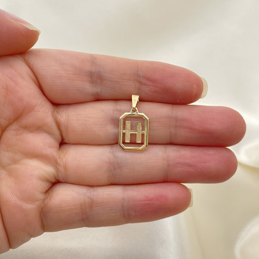Oro Laminado Fancy Pendant, Gold Filled Style Initials Design, Polished, Golden Finish