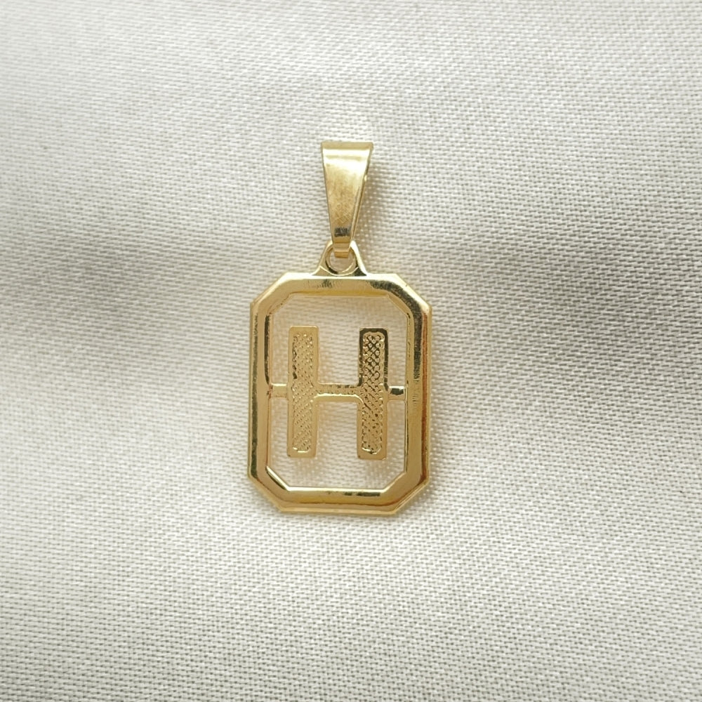 Oro Laminado Fancy Pendant, Gold Filled Style Initials Design, Polished, Golden Finish