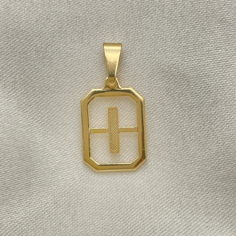 Oro Laminado Fancy Pendant, Gold Filled Style Initials Design, Polished, Golden Finish