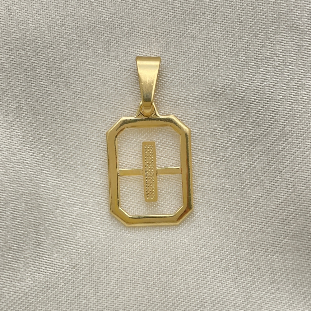 Oro Laminado Fancy Pendant, Gold Filled Style Initials Design, Polished, Golden Finish