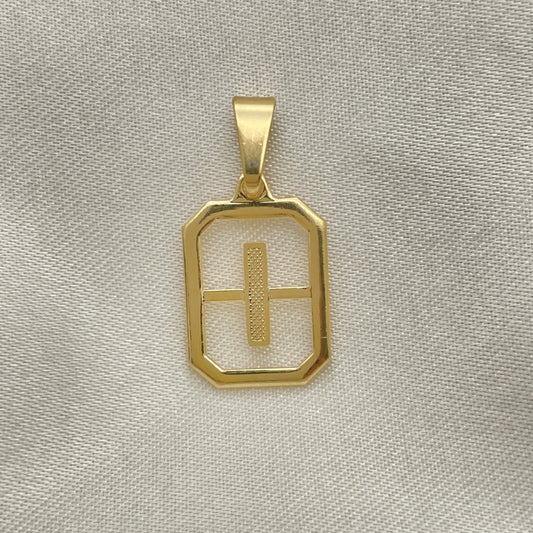 Oro Laminado Fancy Pendant, Gold Filled Style Initials Design, Polished, Golden Finish