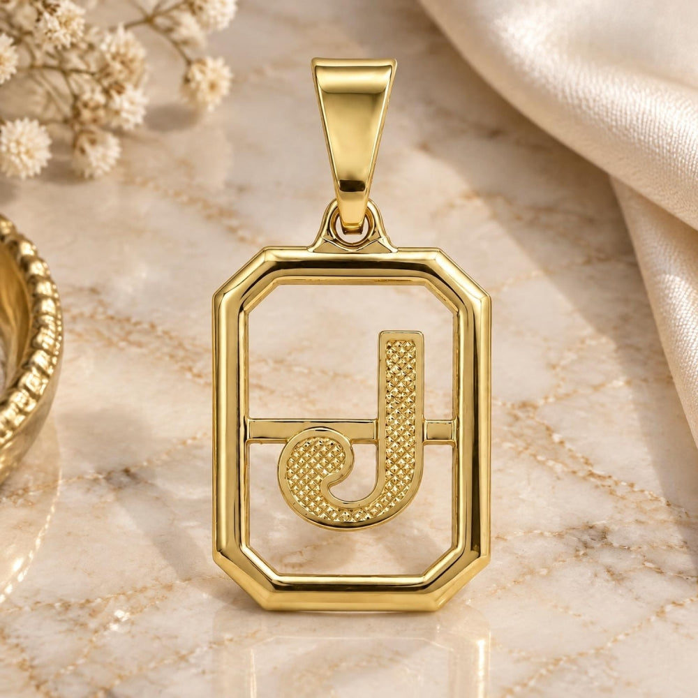Oro Laminado Fancy Pendant, Gold Filled Style Initials Design, Polished, Golden Finish