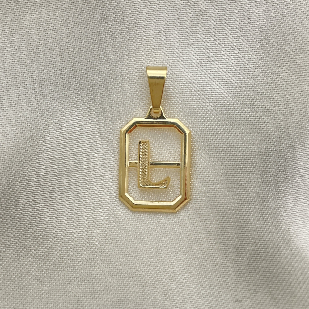 Oro Laminado Fancy Pendant, Gold Filled Style Initials Design, Polished, Golden Finish