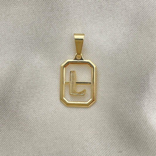 Oro Laminado Fancy Pendant, Gold Filled Style Initials Design, Polished, Golden Finish