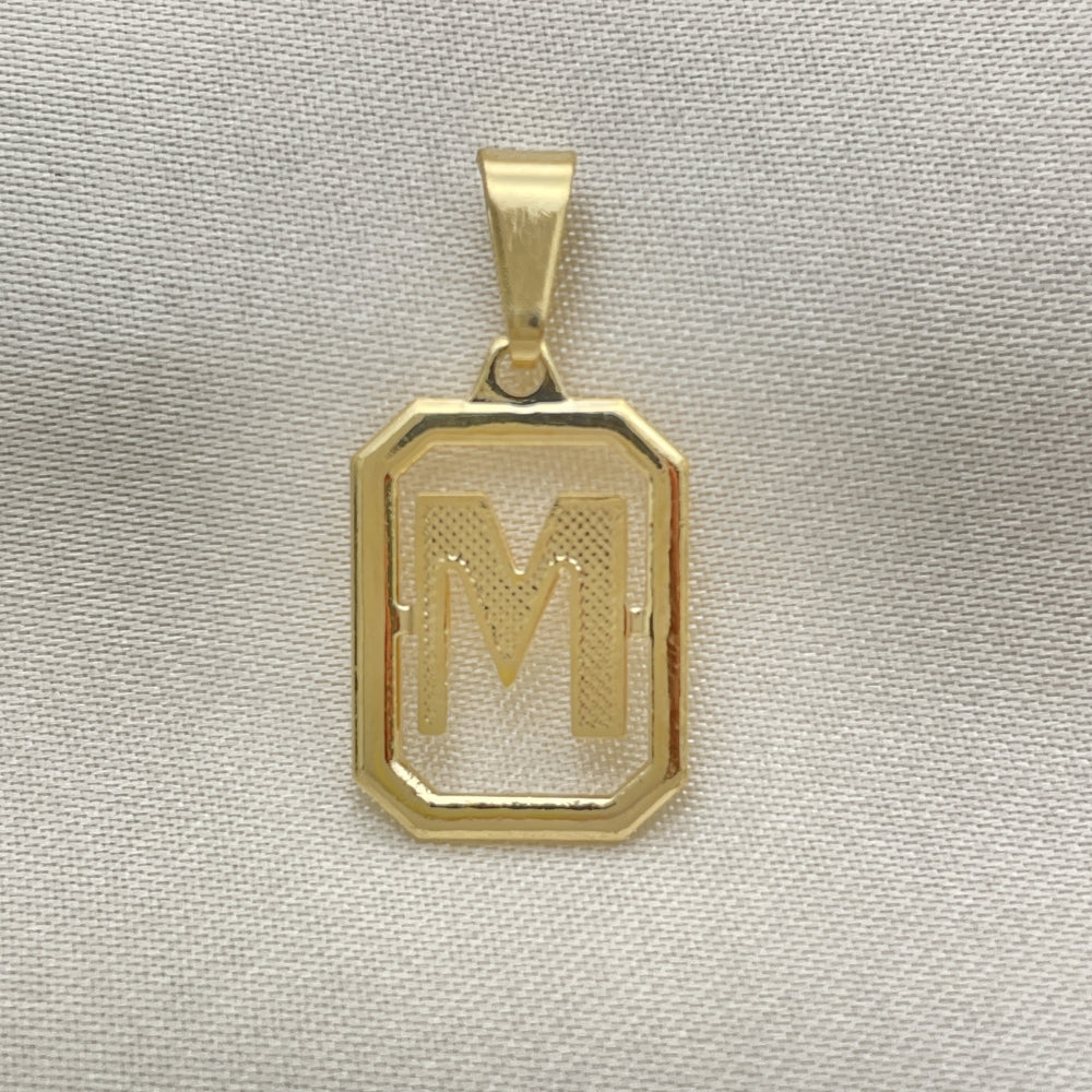 Oro Laminado Fancy Pendant, Gold Filled Style Initials Design, Polished, Golden Finish