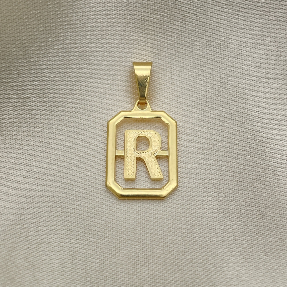 Oro Laminado Fancy Pendant, Gold Filled Style Initials Design, Polished, Golden Finish