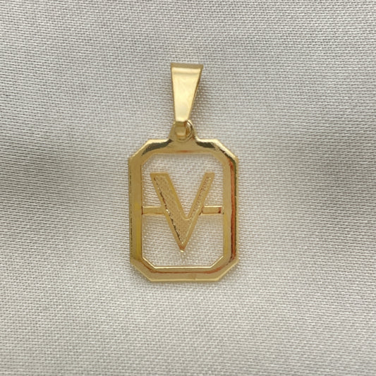 Oro Laminado Fancy Pendant, Gold Filled Style Initials Design, Polished, Golden Finish