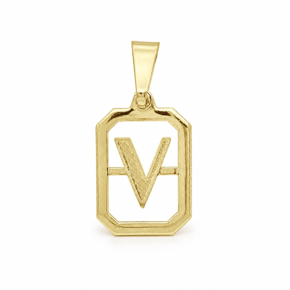 Oro Laminado Fancy Pendant, Gold Filled Style Initials Design, Polished, Golden Finish