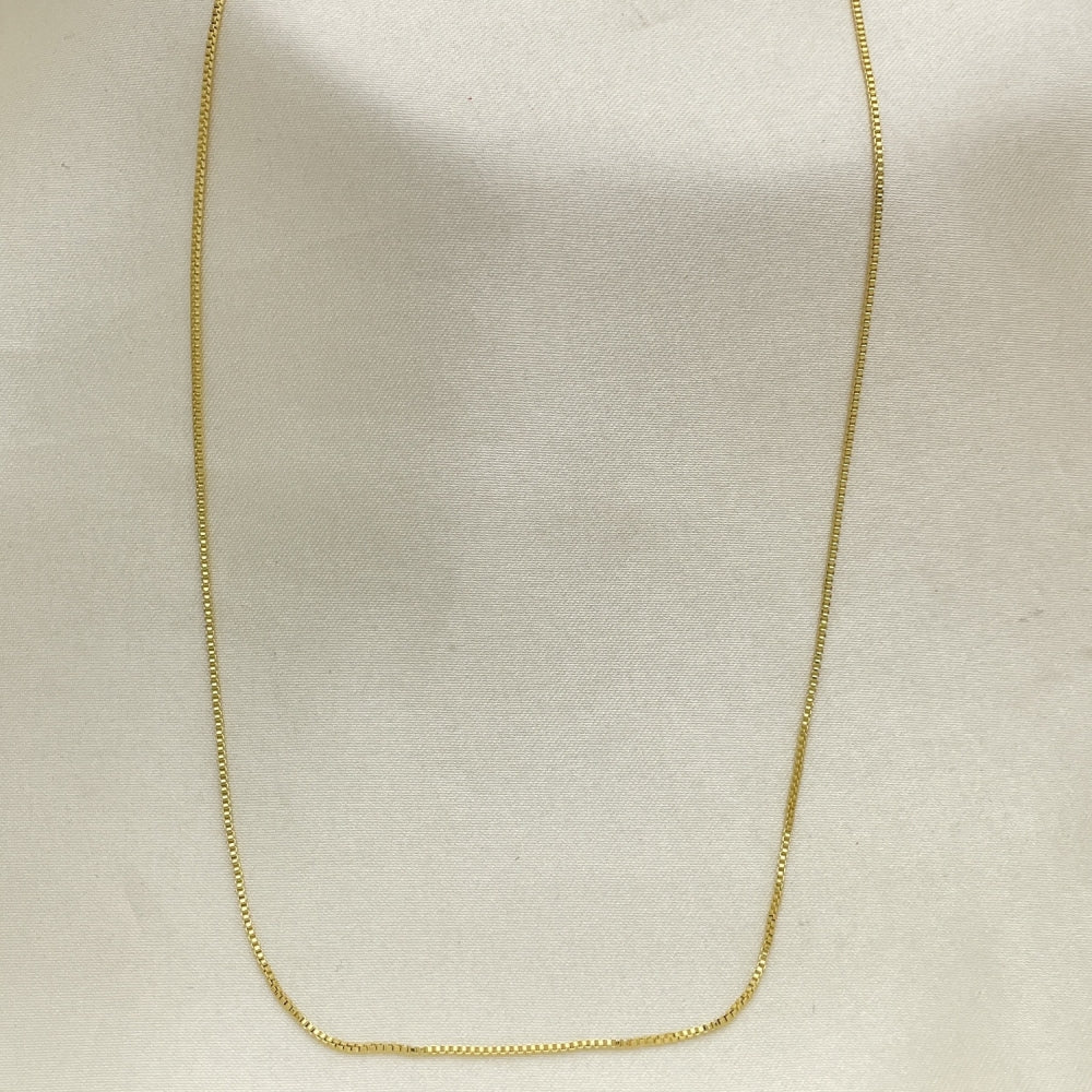 Oro Laminado Basic Necklace, Gold Filled Style Box Design, Polished, Golden Finish
