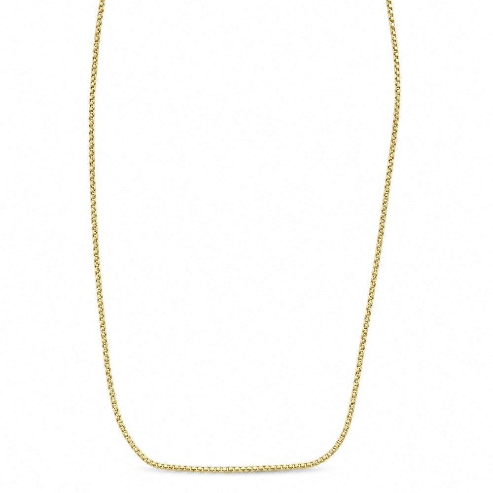 Oro Laminado Basic Necklace, Gold Filled Style Box Design, Polished, Golden Finish