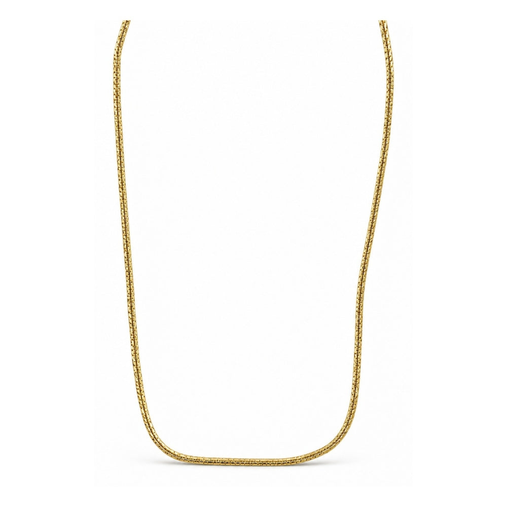 Oro Laminado Basic Necklace, Gold Filled Style Curb Design, Polished, Golden Finish