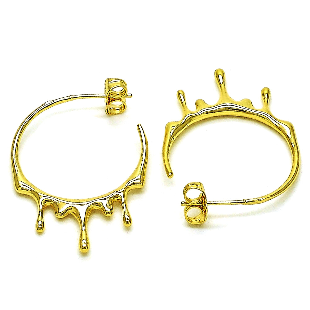 Oro Laminado Medium Hoop, Gold Filled Style Polished, Golden Finish
