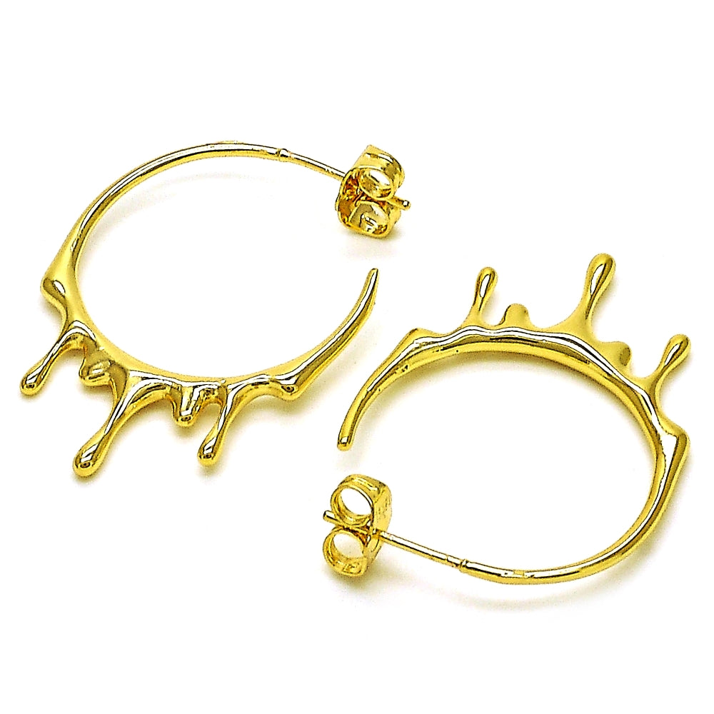 Oro Laminado Medium Hoop, Gold Filled Style Polished, Golden Finish