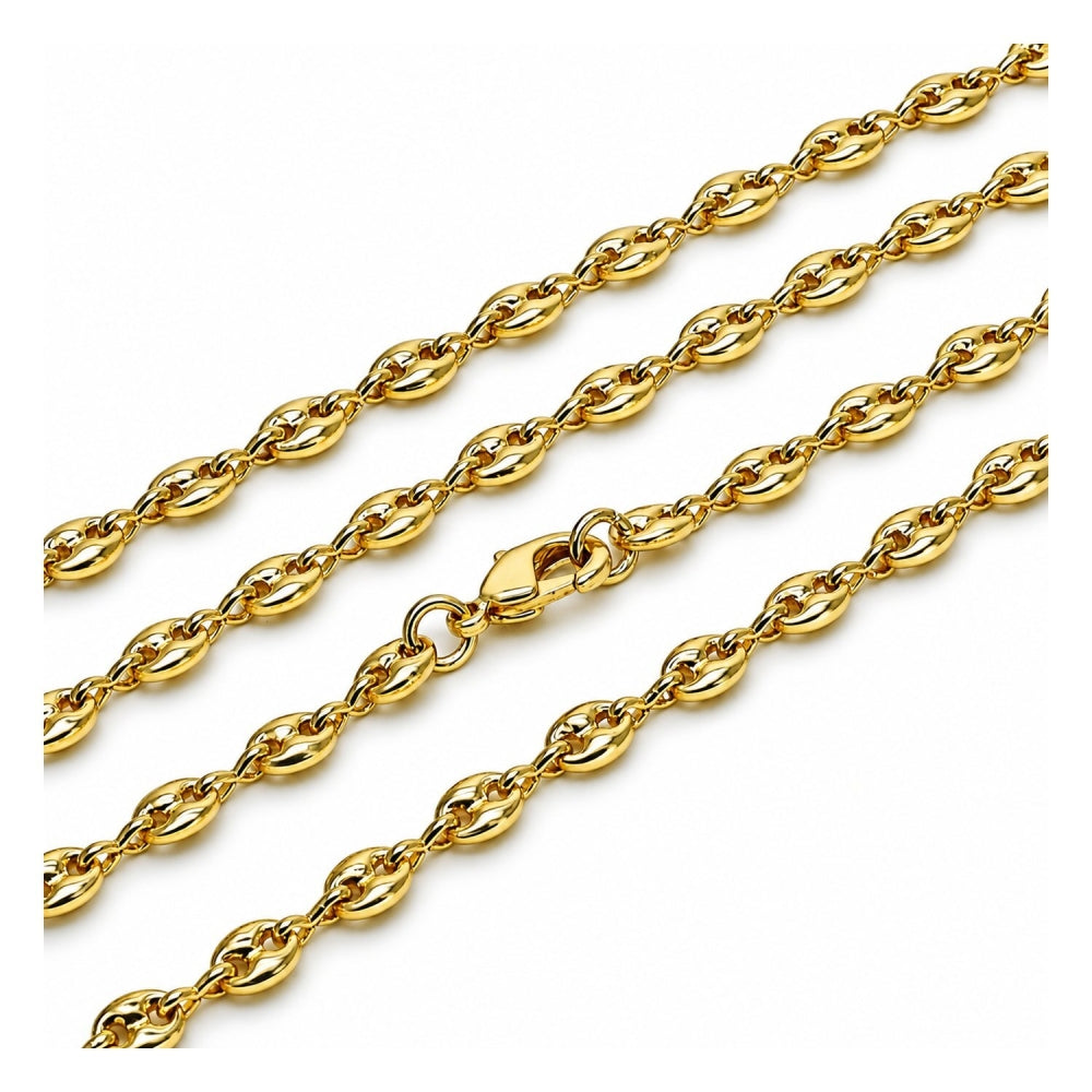 Oro Laminado Basic Necklace, Gold Filled Style Puff Mariner Design, Polished, Golden Finish