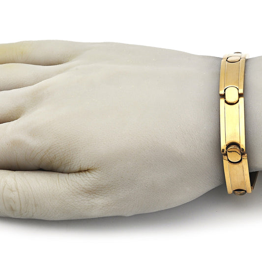 Stainless Steel Solid Bracelet, Polished, Golden Finish