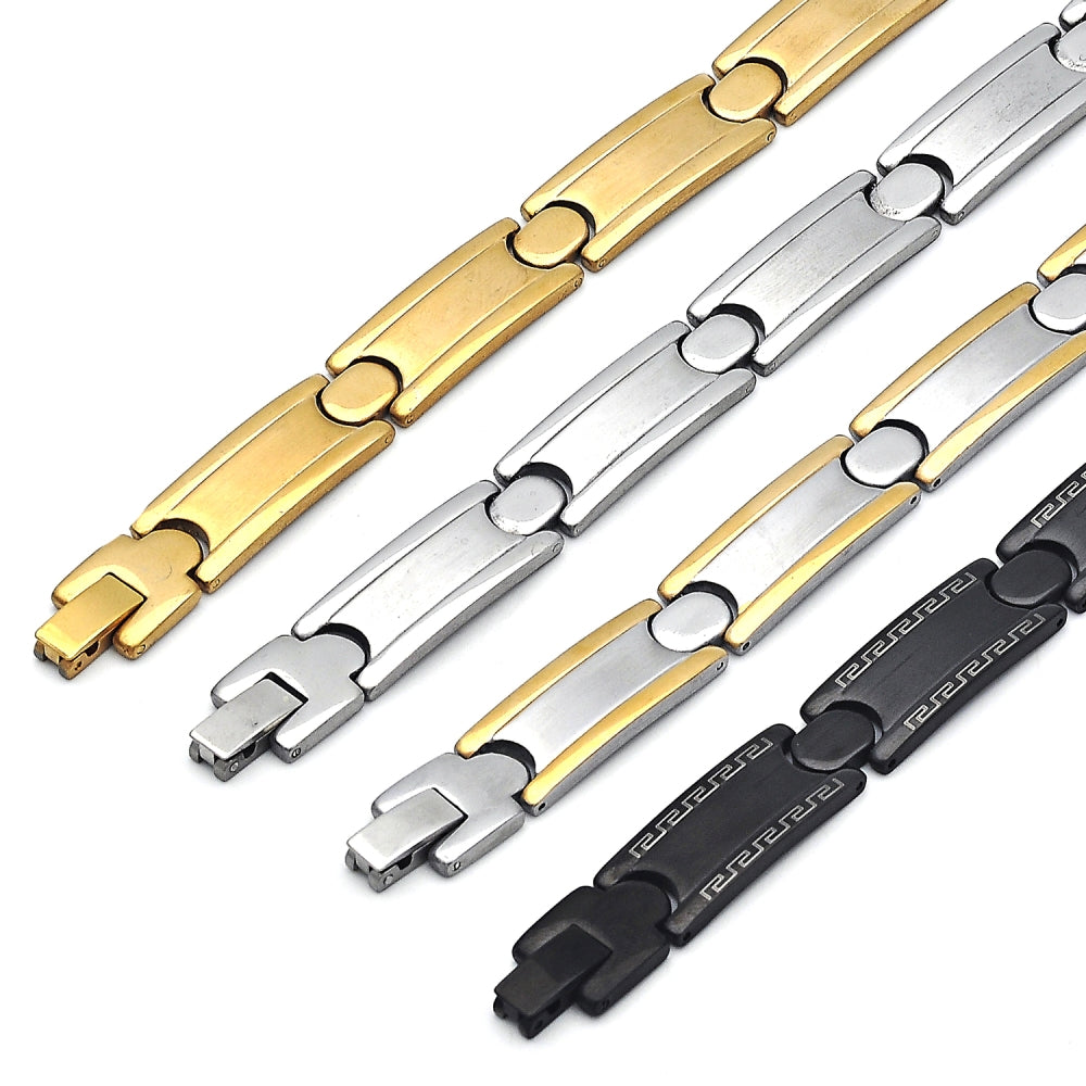 Stainless Steel Solid Bracelet, Polished, Golden Finish