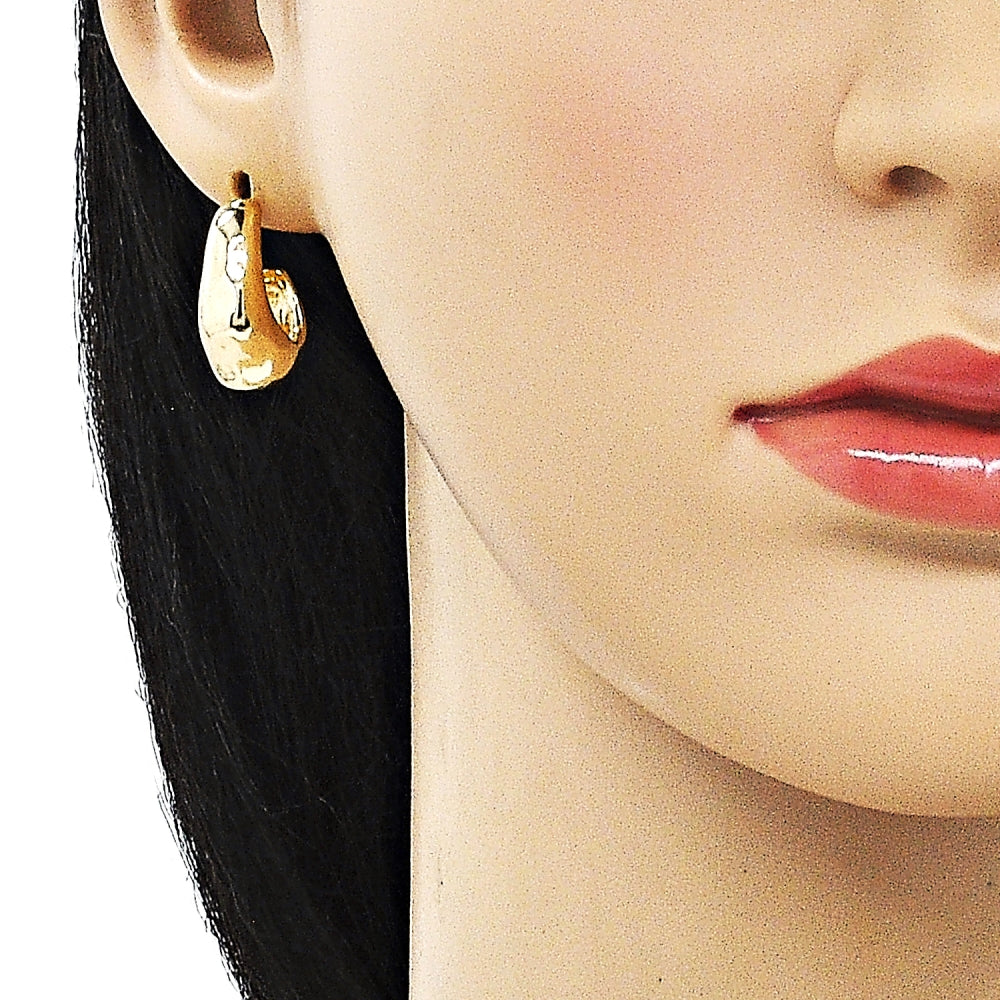 Oro Laminado Stud Earring, Gold Filled Style Polished, Golden Finish