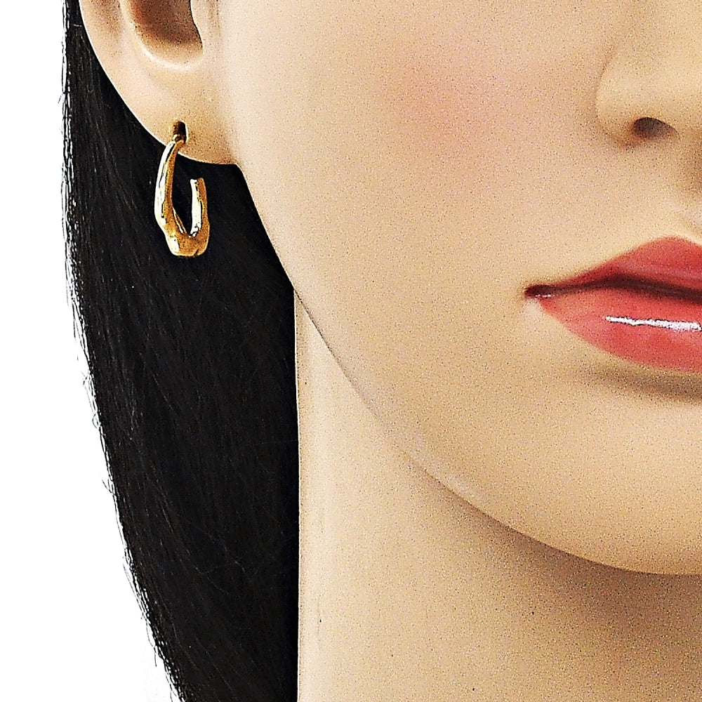 Oro Laminado Stud Earring, Gold Filled Style Polished, Golden Finish