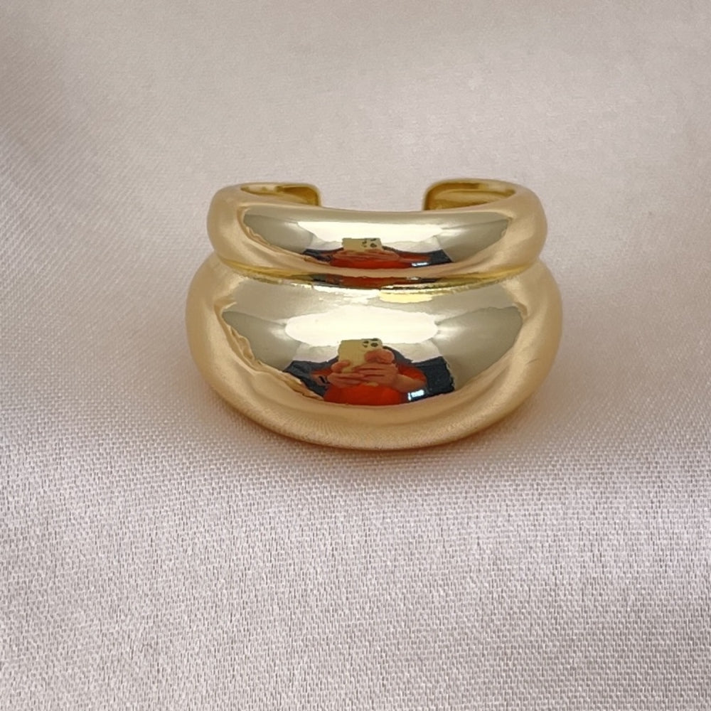 Oro Laminado Elegant Ring, Gold Filled Style Polished, Golden Finish