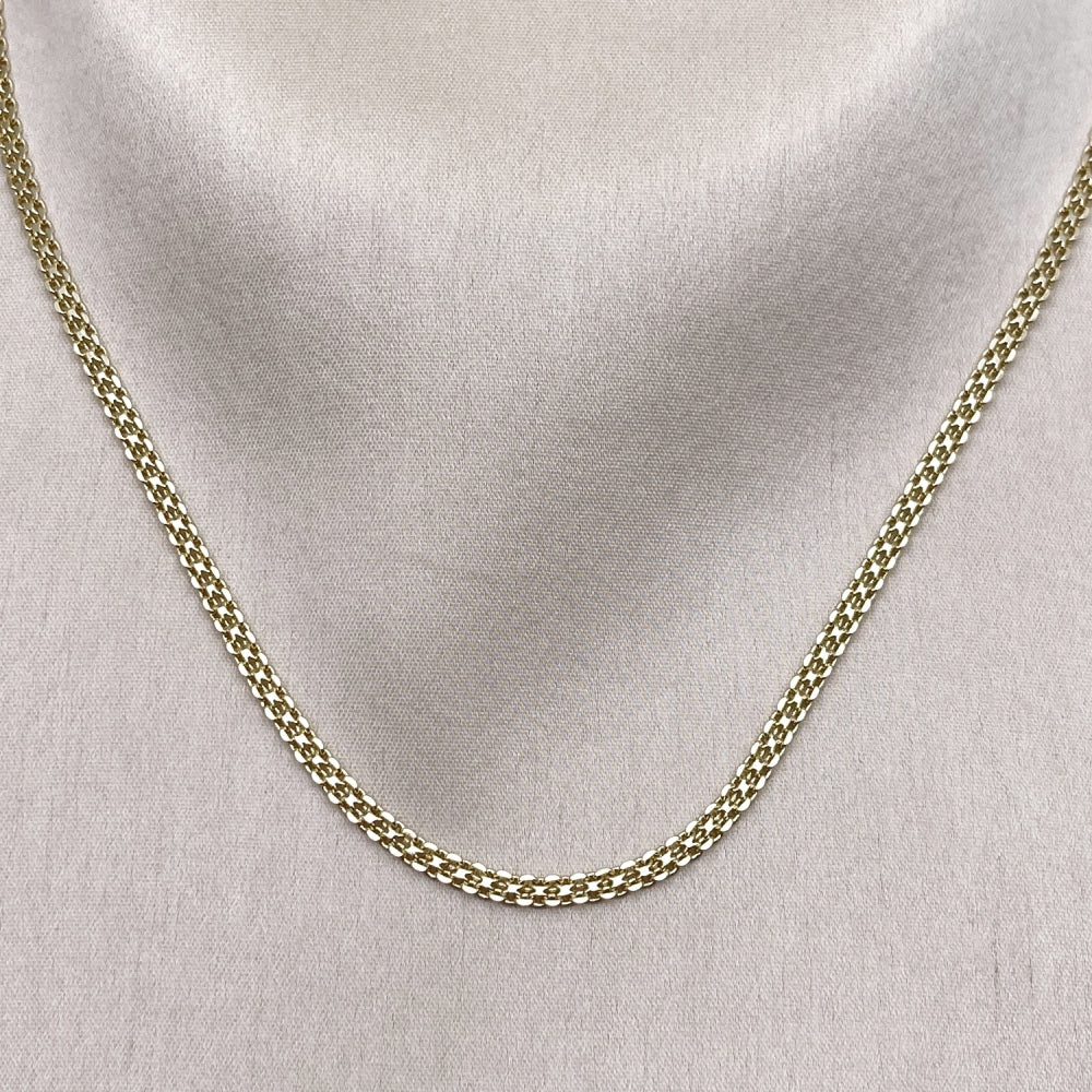 Oro Laminado Basic Necklace, Gold Filled Style Bismark Design, Polished, Golden Finish