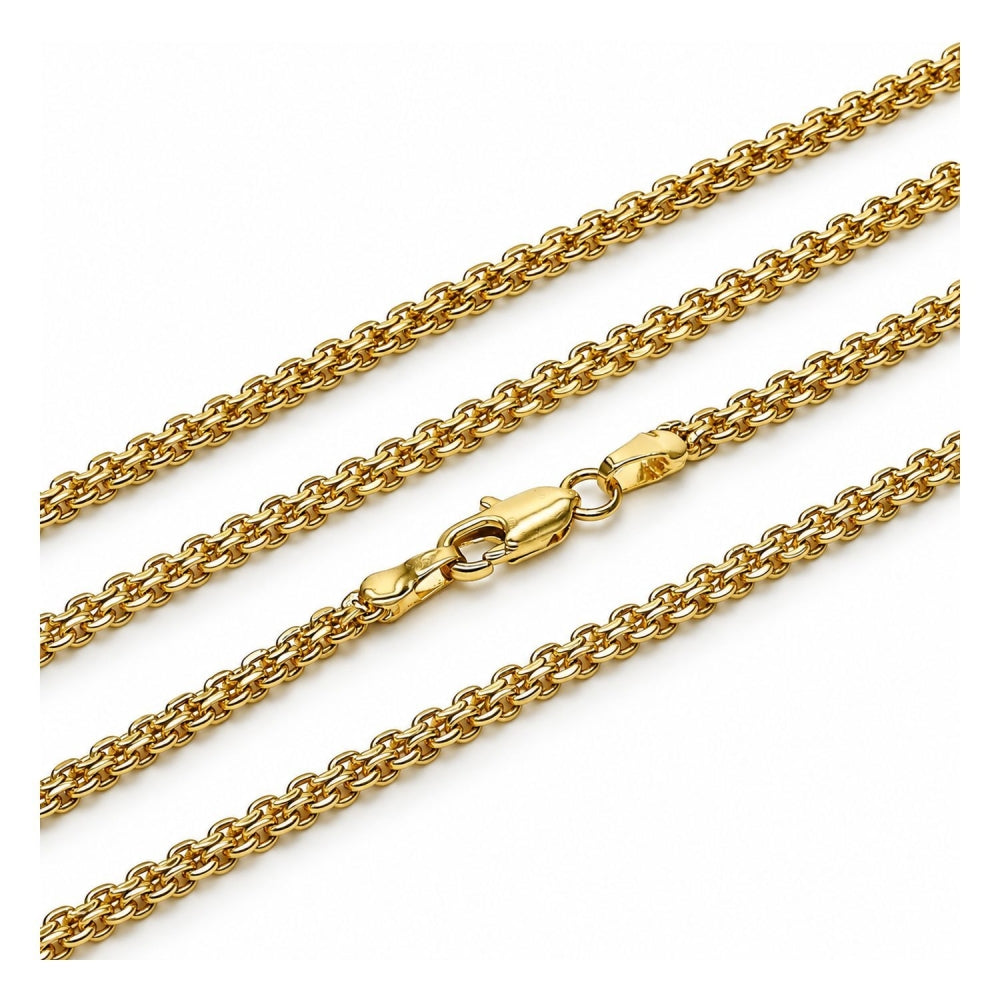 Oro Laminado Basic Necklace, Gold Filled Style Bismark Design, Polished, Golden Finish