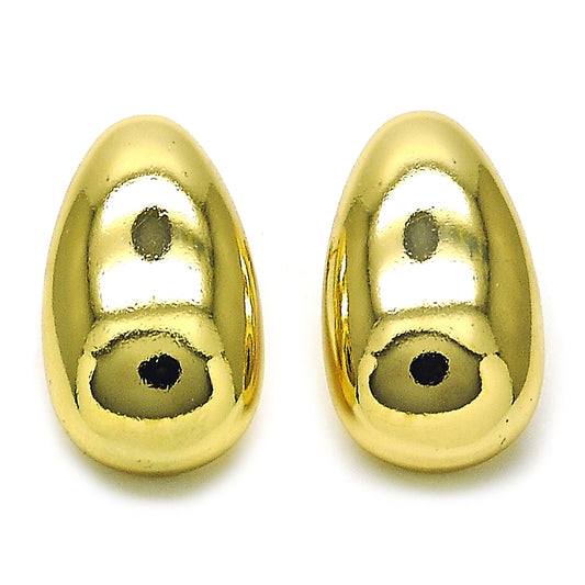 Oro Laminado Stud Earring, Gold Filled Style Teardrop Design, Polished, Golden Finish