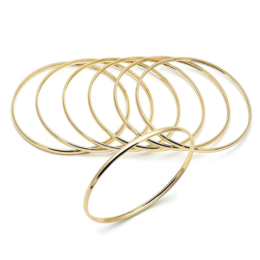 Oro Laminado Semanario Bangle, Gold Filled Style Polished, Golden Finish