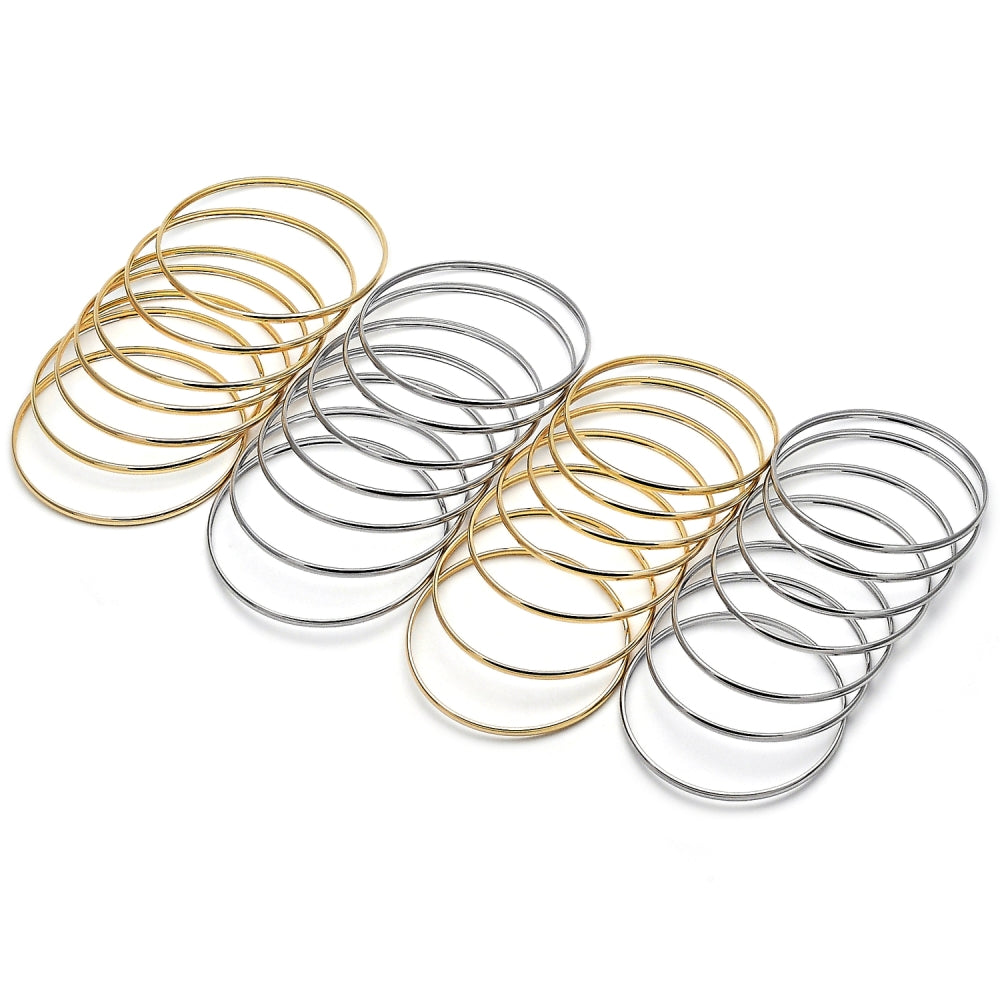 Oro Laminado Semanario Bangle, Gold Filled Style Polished, Golden Finish