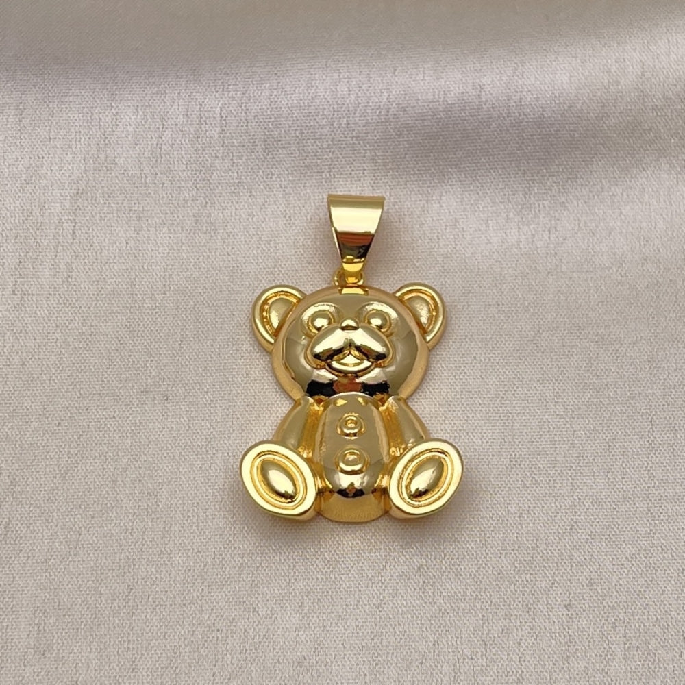Oro Laminado Fancy Pendant, Gold Filled Style Teddy Bear Design, Polished, Golden Finish